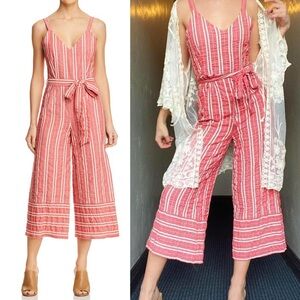 Anthropologie ett:twa Robin Striped Seersucker Culotte Jumpsuit | Medium